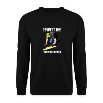 Respect The Concrete Finisher Cement Masonry Work - Unisex Sweatshirt - black - Front - Alina (178cm) & Michal (187cm)