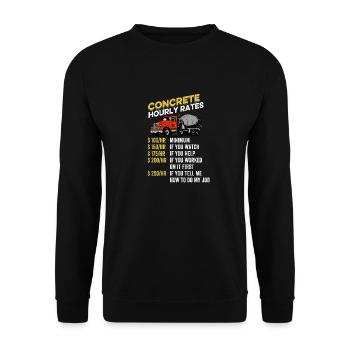 Concrete Finisher Worker Gift Cement Mixer Truck - Unisex Sweatshirt - black - Front - Alina (178cm) & Michal (187cm)
