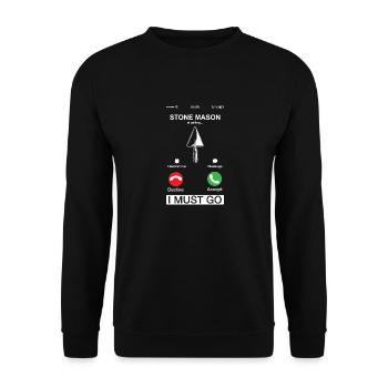 Stone Mason Is Calling And I Must Go Funny Bricks - Unisex Sweatshirt - black - Front - Alina (178cm) & Michal (187cm)