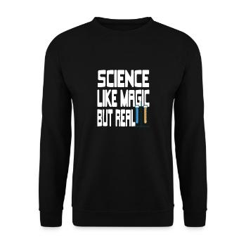 La science comme la magie mais un vrai professeur de sciences drôle - Sweat-shirt Unisexe - noir - Devant - Alina (178cm) & Michal (187cm)