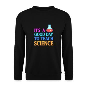 Une bonne journée pour enseigner la science rétro professeur de sciences - Sweat-shirt Unisexe - noir - Devant - Alina (178cm) & Michal (187cm)