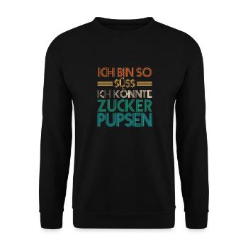 Deine Fürze stinken aber Ich liebe Dich - Unisex Pullover - Schwarz - Vorne - Alina (178cm) & Michal (187cm)