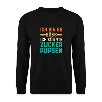 Deine Fürze stinken aber Ich liebe Dich - Unisex Pullover - Schwarz - Vorne - Alina (178cm) & Michal (187cm)
