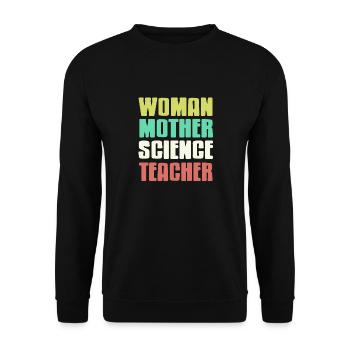 Femme Mère Enseignante Science Rétro Teacher Designs - Sweat-shirt Unisexe - noir - Devant - Alina (178cm) & Michal (187cm)