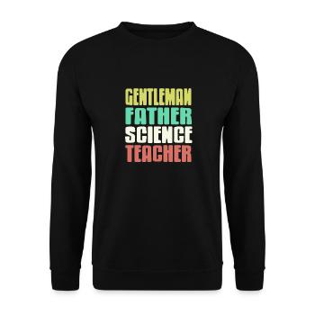 Gentleman Père Professeur de sciences Professeur rétro - Sweat-shirt Unisexe - noir - Devant - Alina (178cm) & Michal (187cm)