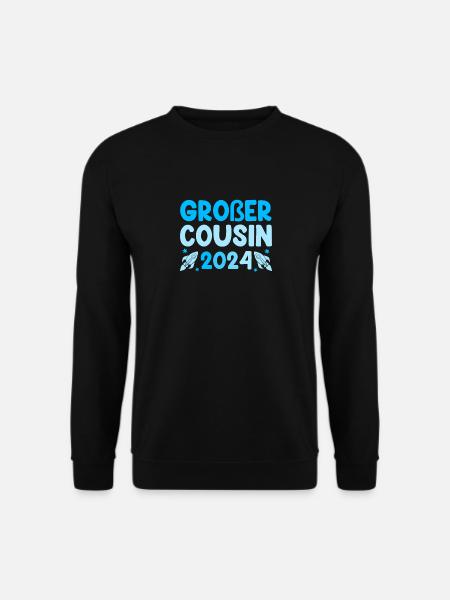 Kinder Alarm Ich werde Großer Cousin 2024 Dino - Unisex Pullover - Schwarz