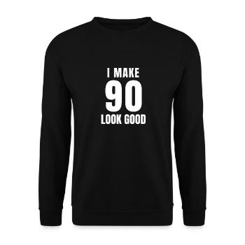 90 Year Old Funny 90th Birthday Quote 90 Years - Unisex Sweatshirt - black - Front - Alina (178cm) & Michal (187cm)