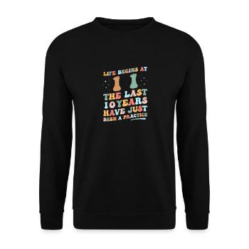 11st birthday Man Woman 2023 Funny Groovy Life - Unisex Sweatshirt - black - Front - Alina (178cm) & Michal (187cm)