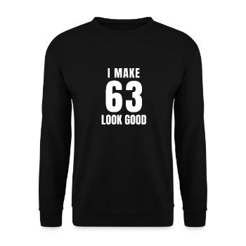 63 ans drôle 63e anniversaire citation 63 ans - Sweat-shirt Unisexe - noir - Devant - Alina (178cm) & Michal (187cm)