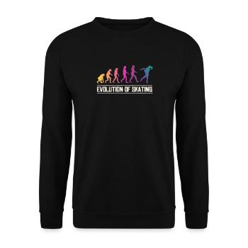 Evolution Of Skating Hobby Ride Eis Zitat Geschenk - Unisex Pullover - Schwarz - Vorne - Alina (178cm) & Michal (187cm)