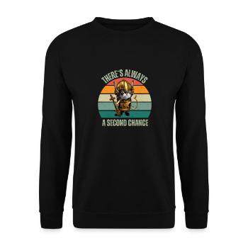 Katzen-Kämpfer, lustige Katze - Unisex Pullover - Schwarz - Vorne - Alina (178cm) & Michal (187cm)