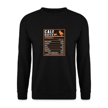 Calf Roping Nutrition Facts, Breakaway Roping - Unisex Pullover - Schwarz - Vorne - Alina (178cm) & Michal (187cm)