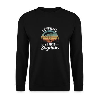 I survived my first parachute jump - Unisex Sweatshirt - black - Front - Alina (178cm) & Michal (187cm)