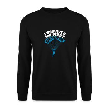 I survived my first skydiving - Unisex Sweatshirt - black - Front - Alina (178cm) & Michal (187cm)