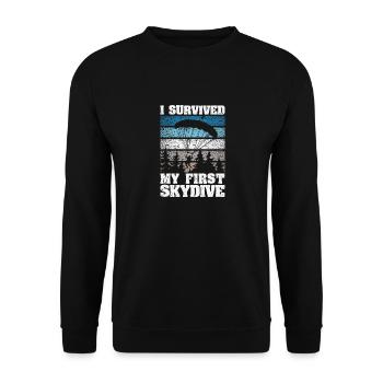 J’ai survécu à mon premier saut en parachute - Sweat-shirt Unisexe - noir - Devant - Alina (178cm) & Michal (187cm)