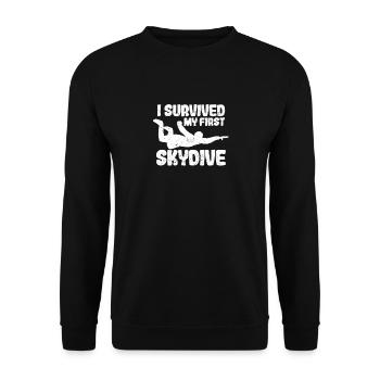 J’ai survécu à mon premier saut en parachute - Sweat-shirt Unisexe - noir - Devant - Alina (178cm) & Michal (187cm)
