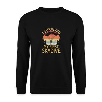 I survived my first parachute jump - Unisex Sweatshirt - black - Front - Alina (178cm) & Michal (187cm)
