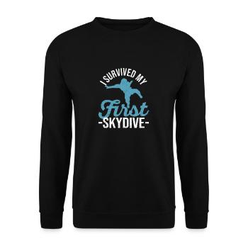 Skydiver I have my first - Unisex Sweatshirt - black - Front - Alina (178cm) & Michal (187cm)