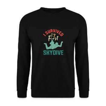 J’ai survécu à mon premier saut en parachute - Sweat-shirt Unisexe - noir - Devant - Alina (178cm) & Michal (187cm)