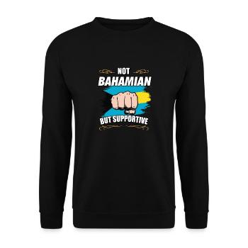 Not Bahamian But Supportive Travel Tourist - Unisex Sweatshirt - black - Front - Alina (178cm) & Michal (187cm)