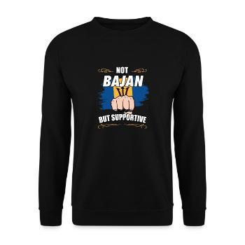 Not Bajan But Supportive Travel Tourist Bajan - Unisex Pullover - Schwarz - Vorne - Alina (178cm) & Michal (187cm)