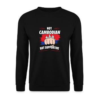 Not Cambodian But Supportive Travel Tourist - Unisex Sweatshirt - black - Front - Alina (178cm) & Michal (187cm)