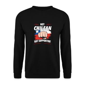 Not Chilean But Supportive Travel Tourist Chilean - Unisex Sweatshirt - black - Front - Alina (178cm) & Michal (187cm)