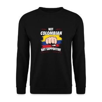 Not Colombian But Supportive Travel Tourist - Unisex Pullover - Schwarz - Vorne - Alina (178cm) & Michal (187cm)