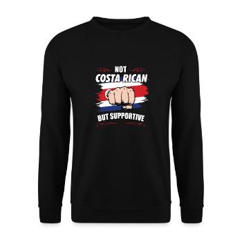 Not Costa Rican But Supportive Travel Tourist - Unisex Pullover - Schwarz - Vorne - Alina (178cm) & Michal (187cm)
