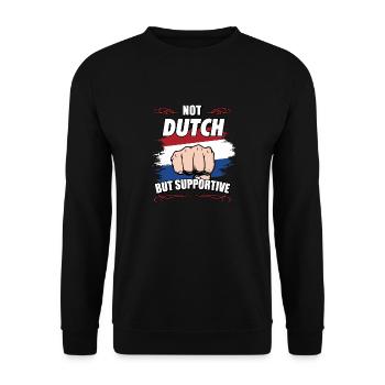 Not Dutch But Supportive Travel Tourist Dutch - Unisex Pullover - Schwarz - Vorne - Alina (178cm) & Michal (187cm)