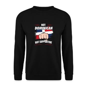 Not Dominican But Supportive Travel Tourist - Unisex Pullover - Schwarz - Vorne - Alina (178cm) & Michal (187cm)