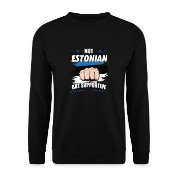 Not Estonian But Supportive Travel Tourist - Unisex Pullover - Schwarz - Vorne - Alina (178cm) & Michal (187cm)