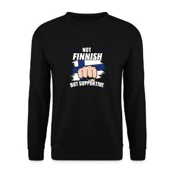 Pas finlandais mais touristique de soutien Finlandais - Sweat-shirt Unisexe - noir - Devant - Alina (178cm) & Michal (187cm)