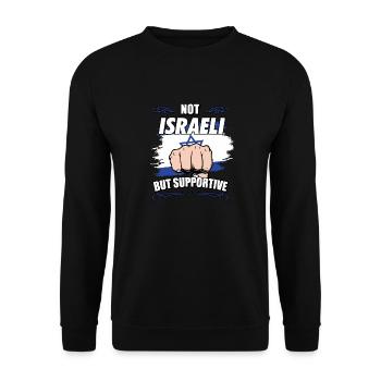 Not Israeli But Supportive Travel Tourist Israeli - Unisex Sweatshirt - black - Front - Alina (178cm) & Michal (187cm)