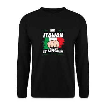 Pas italien mais voyage touristique italien - Sweat-shirt Unisexe - noir - Devant - Alina (178cm) & Michal (187cm)