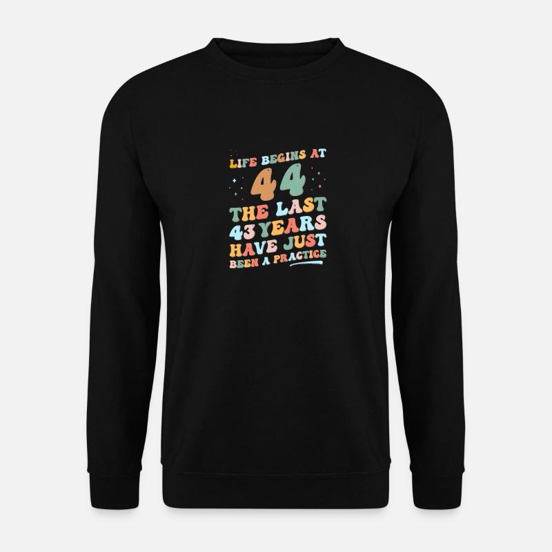 44. Geburtstag Mann Frau 2023 Funny Groovy Life - Unisex Pullover - Schwarz