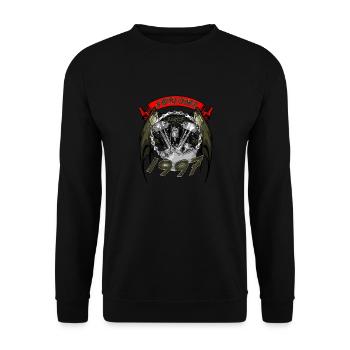 Awesome since 1997, Biker Geburtstag - Unisex Pullover - Schwarz - Vorne - Alina (178cm) & Michal (187cm)