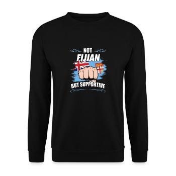 Not Fijian But Supportive Travel Tourist Fijian - Unisex Sweatshirt - black - Front - Alina (178cm) & Michal (187cm)