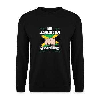 Not Jamaican But Supportive Travel Tourist Jamaica - Unisex Pullover - Schwarz - Vorne - Alina (178cm) & Michal (187cm)
