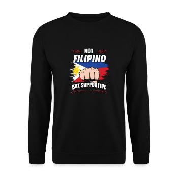Not Filipino But Supportive Travel Tourist - Unisex Sweatshirt - black - Front - Alina (178cm) & Michal (187cm)