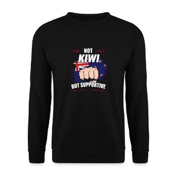 Pas Kiwi mais Voyage Touristique de soutien Kiwi Nouveau - Sweat-shirt Unisexe - noir - Devant - Alina (178cm) & Michal (187cm)