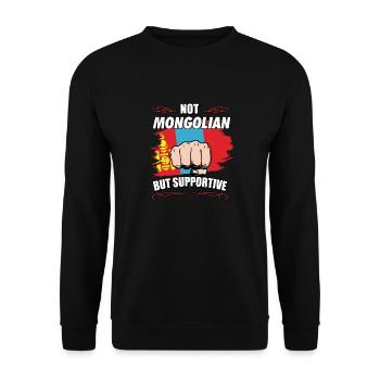 Pas mongol mais touriste de voyage de soutien - Sweat-shirt Unisexe - noir - Devant - Alina (178cm) & Michal (187cm)