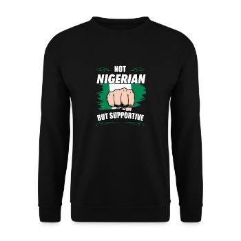 Not Nigerian But Supportive Travel Tourist - Unisex Sweatshirt - black - Front - Alina (178cm) & Michal (187cm)