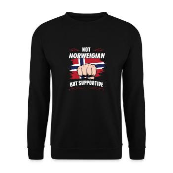 Pas norvégien mais touristique de voyage de soutien Norvège - Sweat-shirt Unisexe - noir - Devant - Alina (178cm) & Michal (187cm)