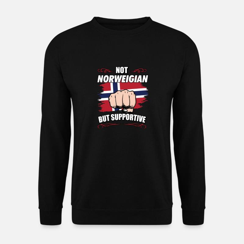 Not Norwegian But Supportive Travel Tourist Norway - Unisex Pullover - Schwarz