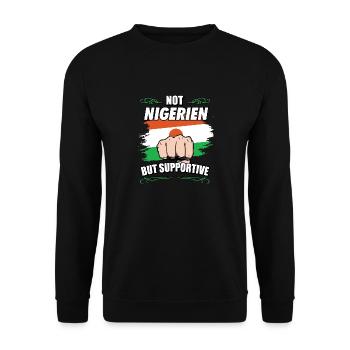 Pas le Nigeria mais un touriste de voyage de soutien - Sweat-shirt Unisexe - noir - Devant - Alina (178cm) & Michal (187cm)