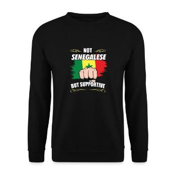 Pas sénégalais mais touriste de voyage solidaire - Sweat-shirt Unisexe - noir - Devant - Alina (178cm) & Michal (187cm)