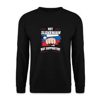 Pas slovène mais touristique de voyage de soutien - Sweat-shirt Unisexe - noir - Devant - Alina (178cm) & Michal (187cm)