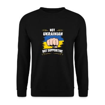 Not Ukrainian But Supportive Travel Tourist - Unisex Sweatshirt - black - Front - Alina (178cm) & Michal (187cm)