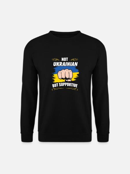 Not Ukrainian But Supportive Travel Tourist - Unisex Pullover - Schwarz